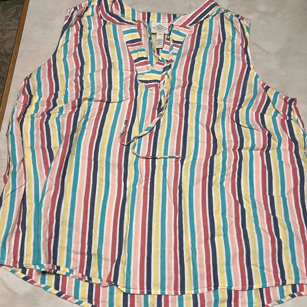 St. John's Bay Vibrant Striped Sleeveless Top